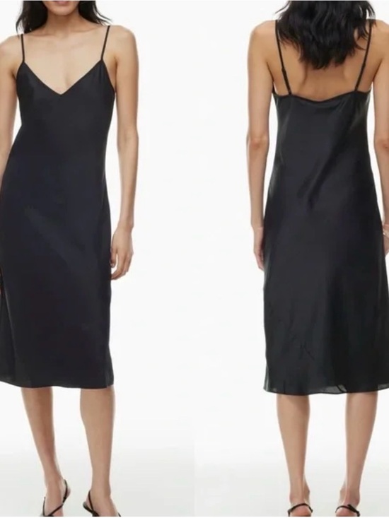 Babaton Dresses & Skirts - Babaton Navy Slip Midi Dress with Adjustable Straps